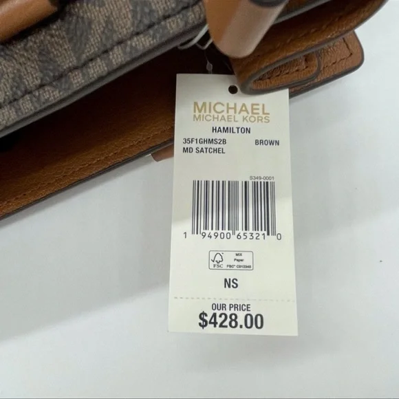 Michael Kors Medium Hamilton Satchel Bag Brown - Picture 13 of 13